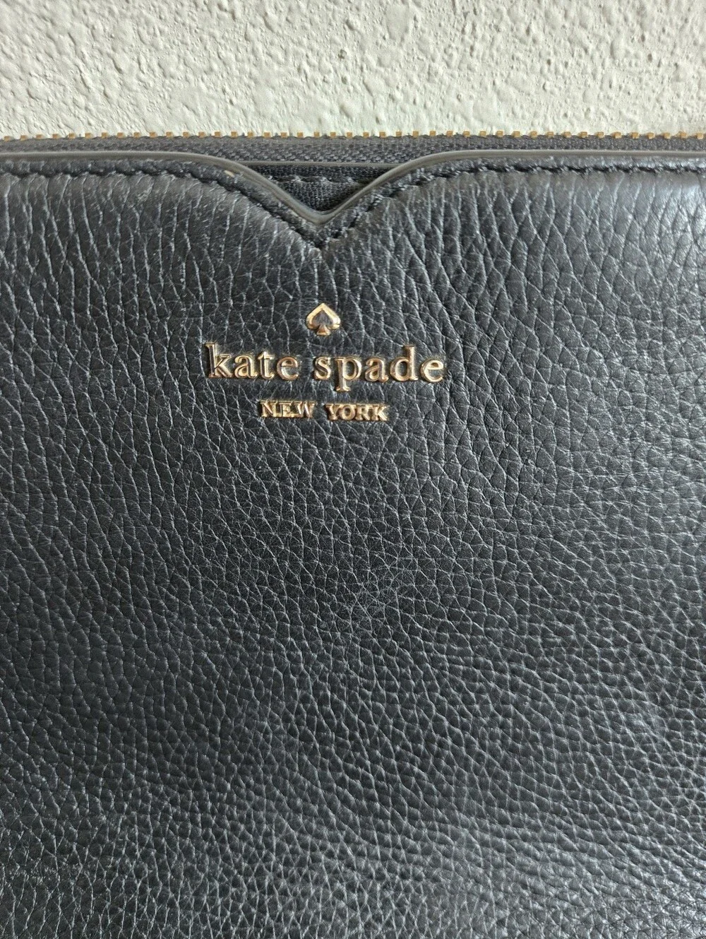 Kate Spade Harlow Crossbody Bag Black Leather with Gold Accents